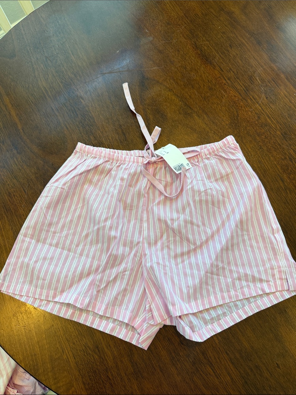H&M Pink and White Striped Women's lounge Shorts